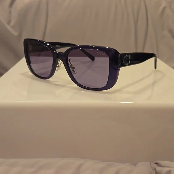 Coach Blue Transparent Sunglasses brand new in case - Picture 2 of 14